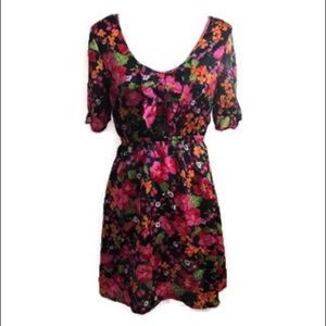 Tulle brand pixelated floral dress